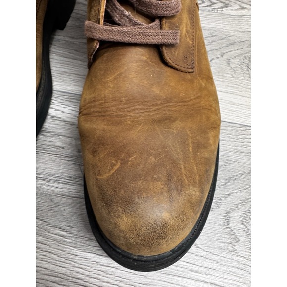 Women’s Brown Leather Lace-Up Buckle Boots - Picture 9 of 11